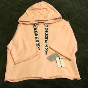 DKNY SHORT SLEEVE HOODIE SWEATSHIRT